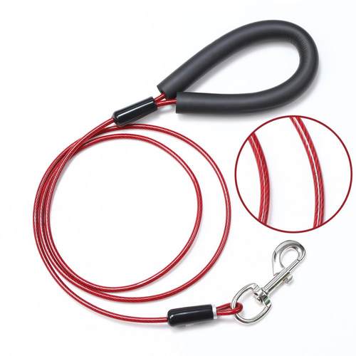 胜米厂家直销钢丝绳狗绳遛狗牵引绳防咬大中型犬宠物狗绳定颜