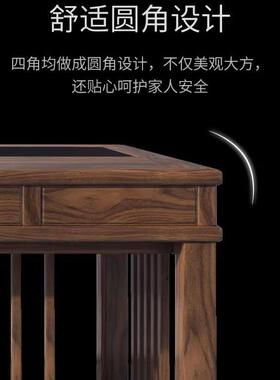新中式实代茶台桌椅木组合简约现办室泡茶桌子KCO套装茶公室家具