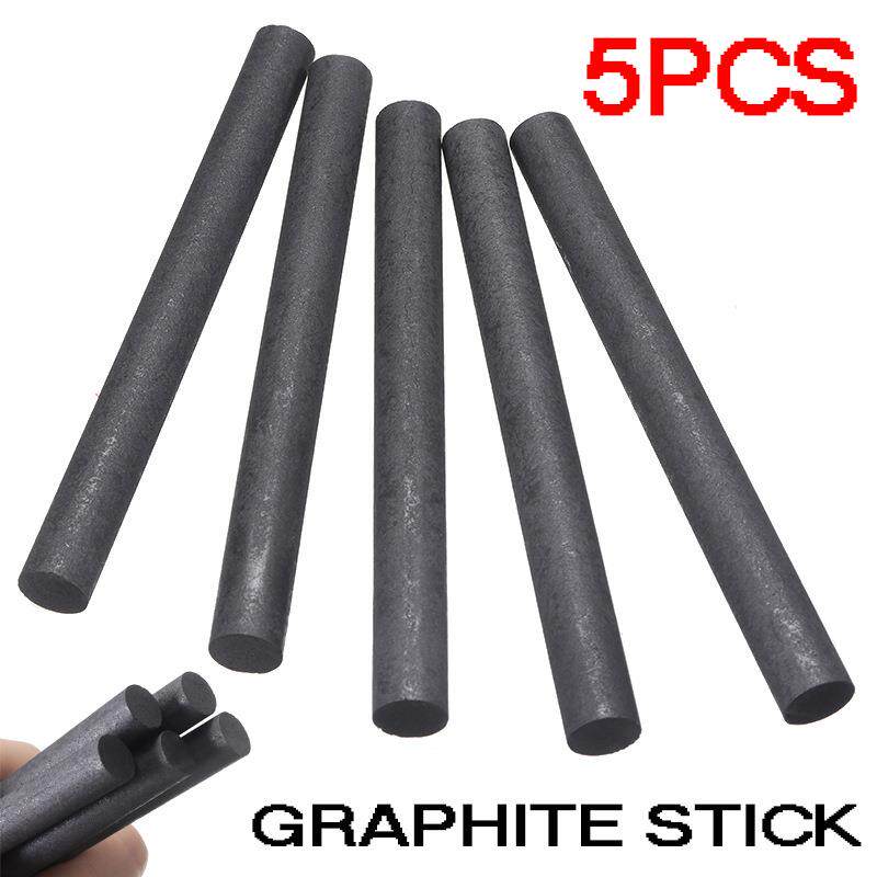 5pcs石墨棒黑色石墨电极碳棒圆柱棒工业工具10*150mm