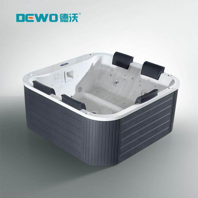 欧美户外花园按摩浴缸恒温SPA方形亚克力酒店私家水疗浴缸跨境