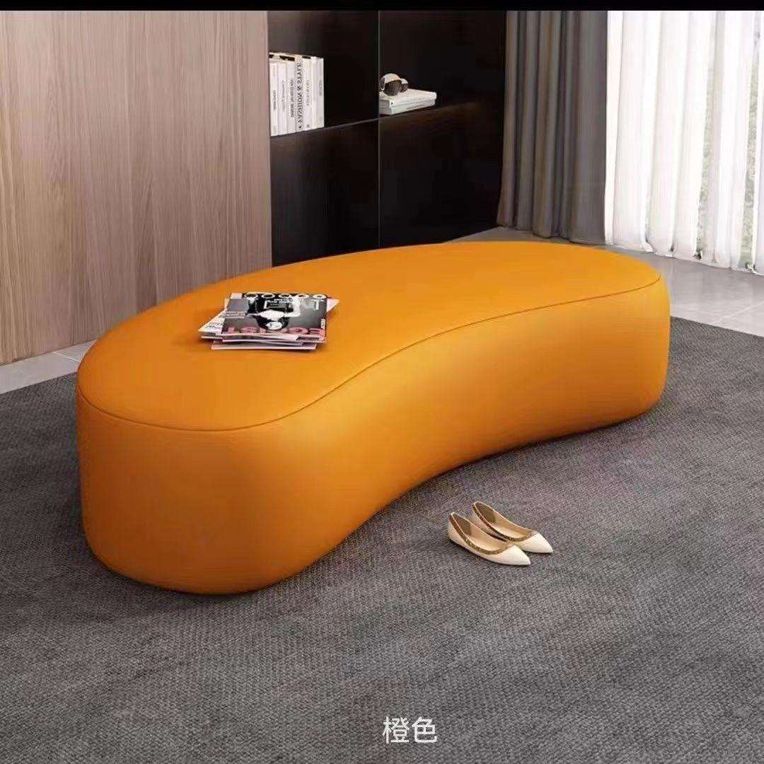 服装店商场单人可坐长条沙发凳贵妃躺椅休息凳家用异形沙发脚踏木