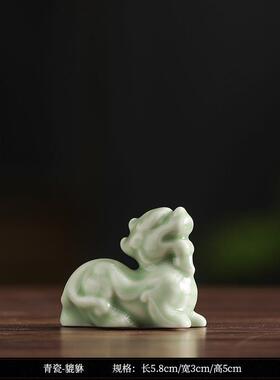 高档陶瓷貔貅财财摆件母一对聚财旺家居玄招关办公室茶室桌面装饰