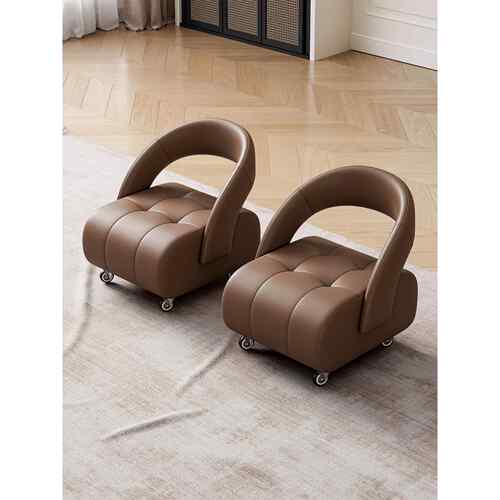 高级感滑轮静音小板凳沙发凳靠背家用小凳子椅子意大利万向轮客厅