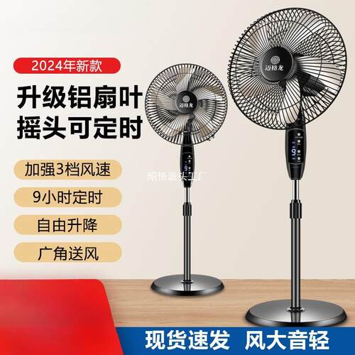 电风扇家用落地扇宿舍静音风扇机械摇头定时立式大风力扇遥控节能
