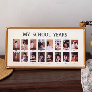 台实木墙摆儿童记录批发加挂成长相框卡纸周年相框留念相框结婚