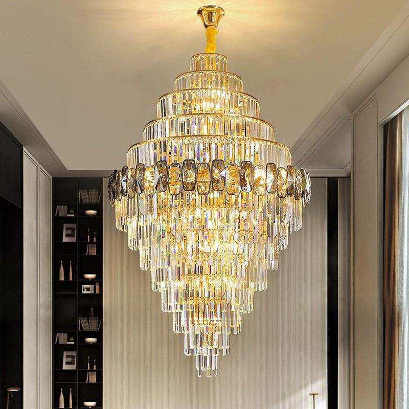 别墅大吊灯客厅灯跃层挑空复式楼简约大气新款楼梯灯轻奢灯具