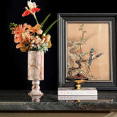 器高级现代装 样板房酒店简约摆件软花瓶摆件饰品石花大理感