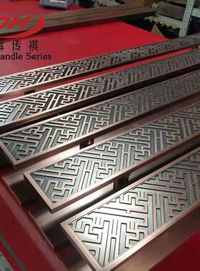 木中式仿古条形大门拉手古色简约酒OVZ店推拉玻璃门门铜门把手