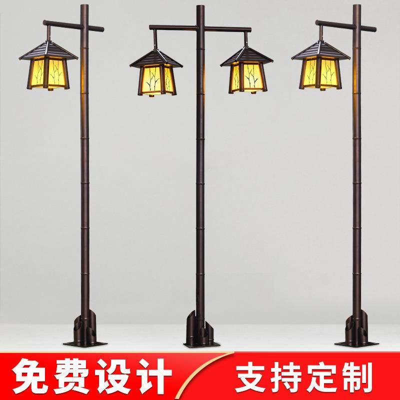 ld复高杆中路灯公园小区景区户见描述古外防式水景观竹子e仿古庭