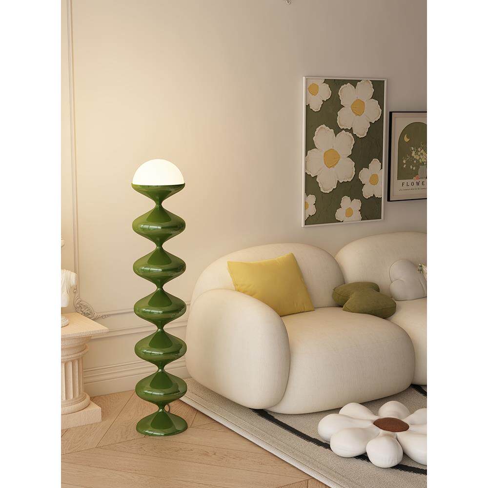 奶油风中古落地灯法式葫芦客厅灯现代卧室网红搭配装饰创意立式灯