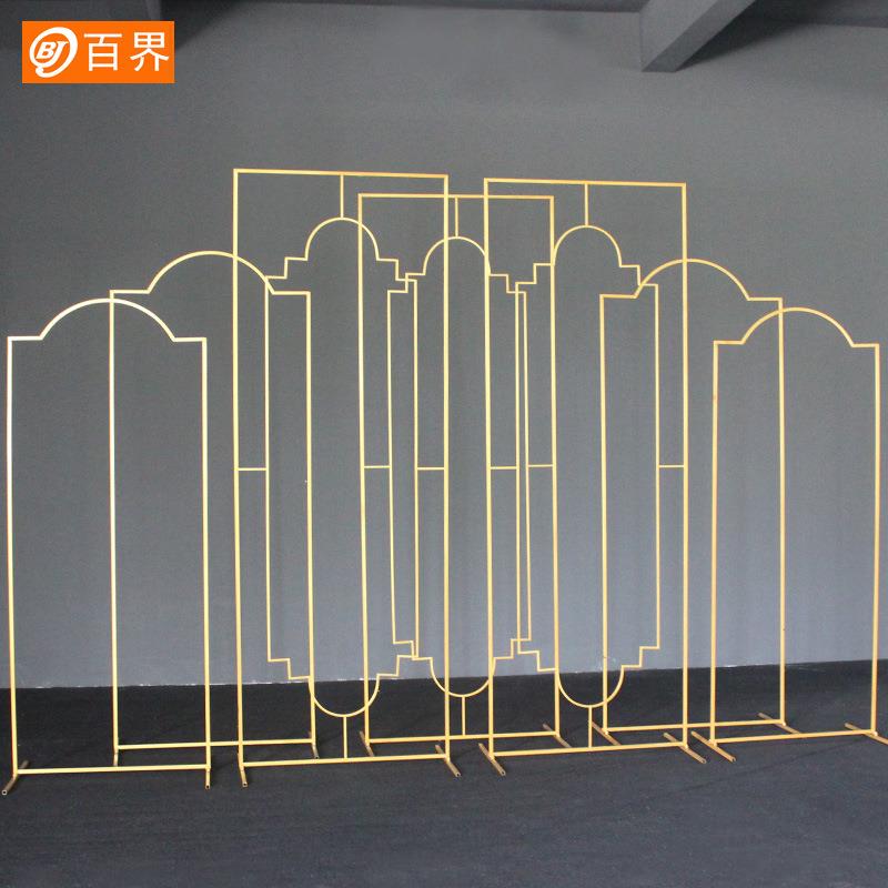 新礼中式屏风款婚庆道具件铁艺舞新台背景户外婚装HIP饰摆拱门