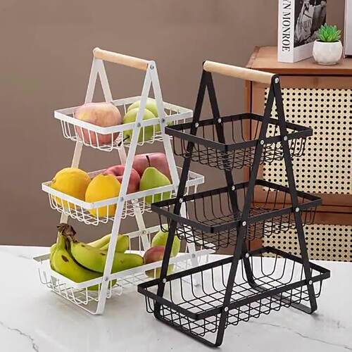3 Tier Fruit Basket 2 Banana Hangers, Vegetable Basket Bowl