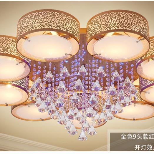 LED轻奢圆形不锈钢吸顶灯客厅卧室如梦令圆形镂花圆形吸顶灯