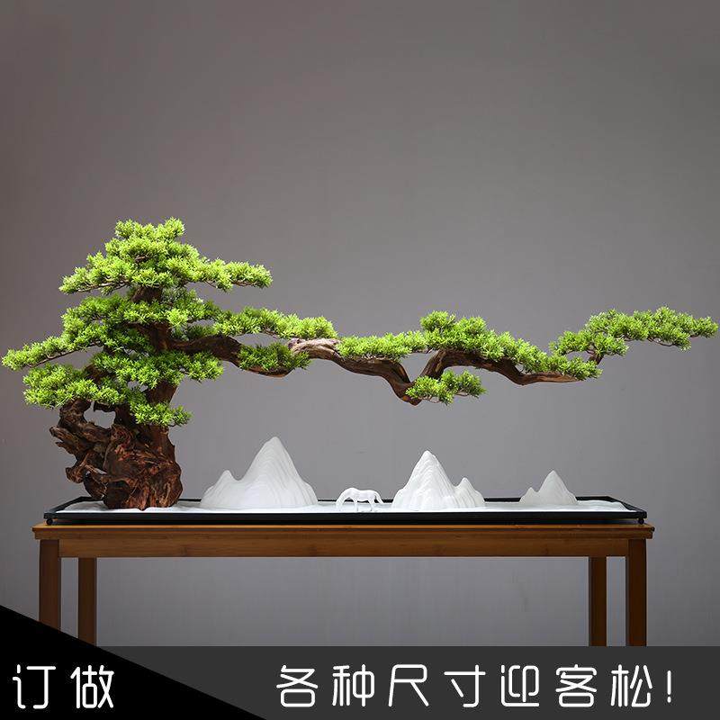 仿真客松盆景式206摆件新中迎客户厅玄关柜装饰品酒店入大号盆栽