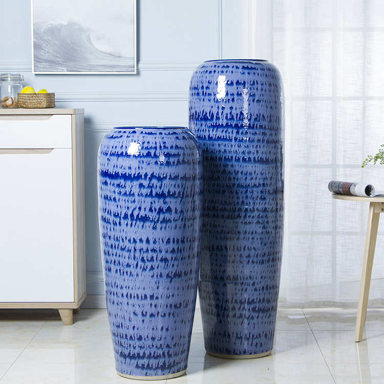 景德镇陶瓷花瓶 摆件落地大花瓶三件套 复古创意大号工艺品批发