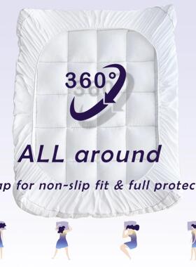 Anti Slip Elastic Soft Mattress Topper Pad Bed Cover Single