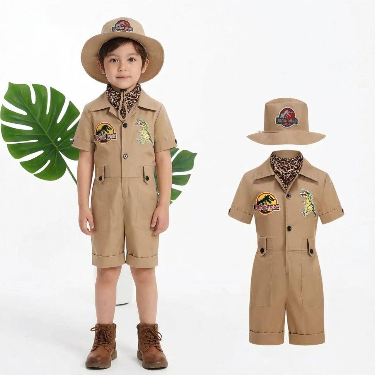 儿童探险家六一节非洲野生动物恐龙动物管理员表演服Safari Guide