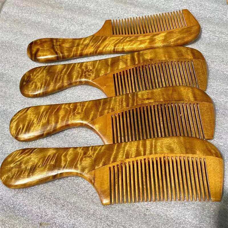 金丝楠木梳 小叶桢楠老料满水波梳子 木质工艺品女士木梳送礼批发