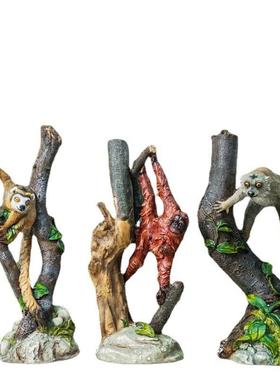 仿真外狐猴树脂动工艺客厅户阳台花园庭院假WG19286山装型饰模物