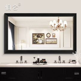 美式浴室镜卫生间镜子厕所，洗漱台化妆镜，壁挂梳妆台复古法式装饰镜