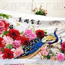 新款手工刺绣diy材料包 丝带绣客厅大挂画 鲁绣花卉立体装饰画图片