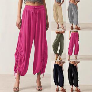 tied women lantern for slimming pants Drawstring