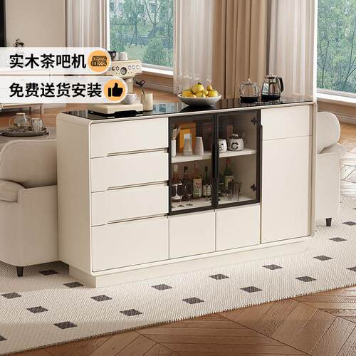 客厅实木智能茶吧机餐柜靠墙茶水柜一体水吧台带烧水壶2025新款