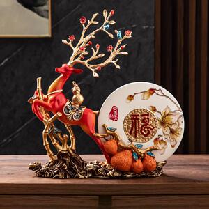 新款招财福鹿摆件轻奢高档玄关客厅酒柜新家居装饰品乔迁新居礼品