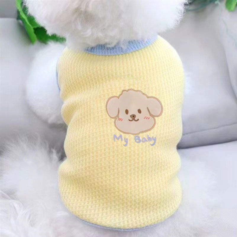 小狗衣服带牵引扣狗狗背心小型犬衣服带背心带牵引扣可爱小型犬