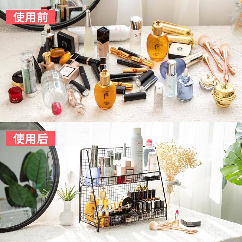 厂家化1808置物妆品首饰置桌面物架厨房收卫生间室洗手浴台纳铁艺