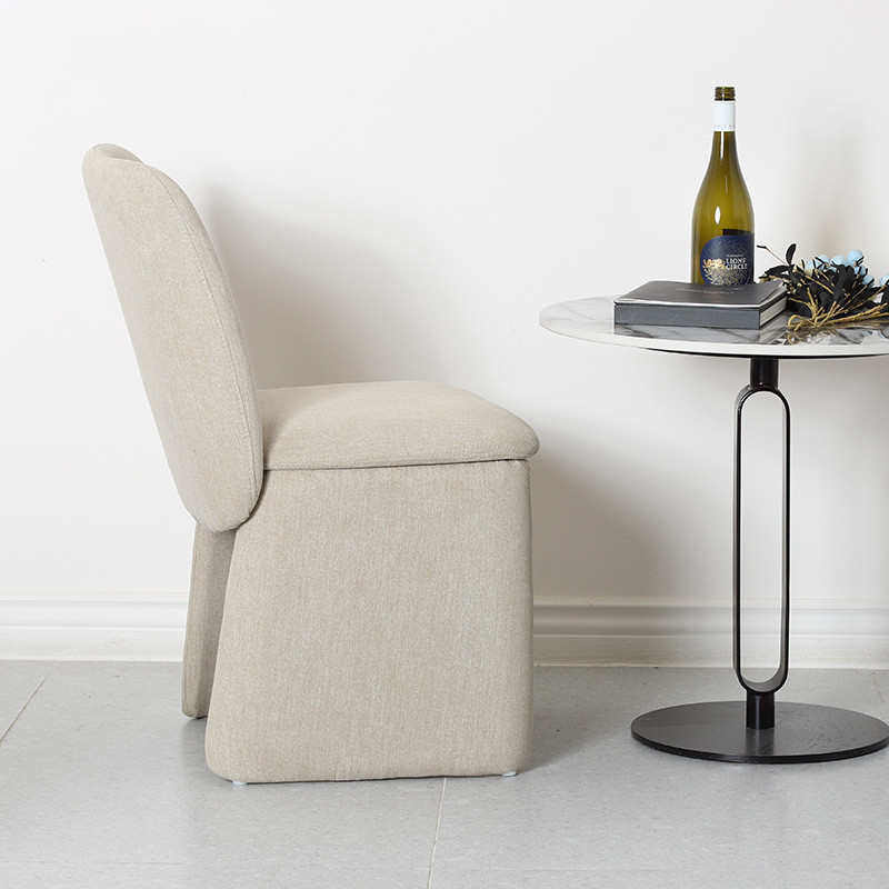 现代简约餐椅设计师靠背布艺家用单椅舒适洽谈椅咖啡厅个性书桌椅