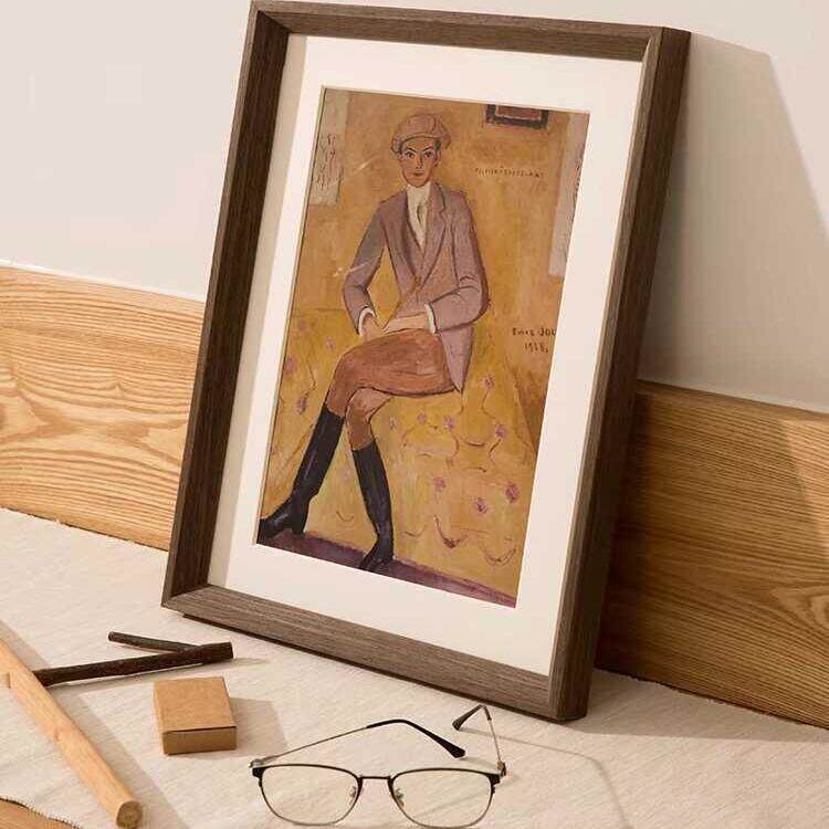 手绘照片定制实木大相框挂墙素描画 画框空框装裱手绘定制任意尺