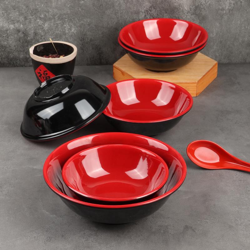 黑红反口碗商用密塑粥碗F77978TM早胺店馄饨餐稀饭碗商用汤料面凉