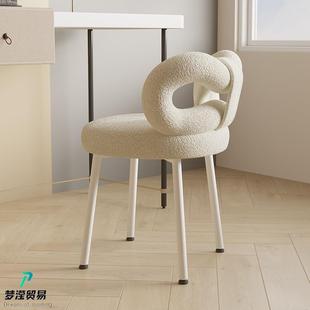 奶油风靠凳背椅网红化妆椅A140梳妆女台美甲凳子蝴蝶结化子妆仙蝴