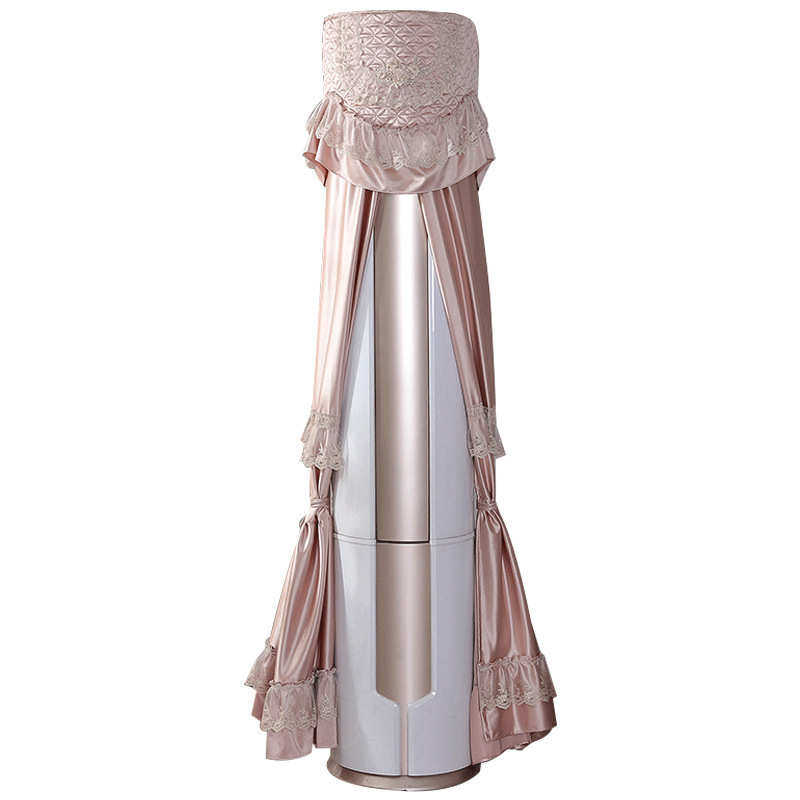 欧式布艺空调防尘罩立式圆柱形柜机空调罩套客厅开机不取柜机罩子