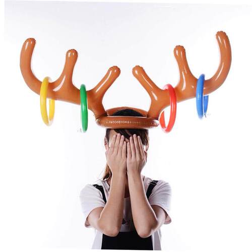 Santa Funny Reindeer Antler Christmas Toy Inflatable