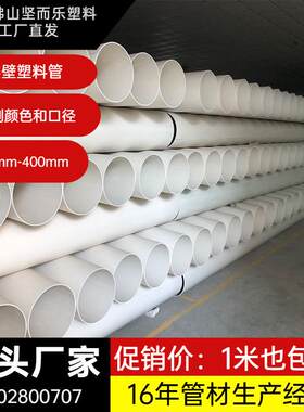 排水管180下水管pvc管塑料管通风排气180mmpvc塑料落水管排烟白色