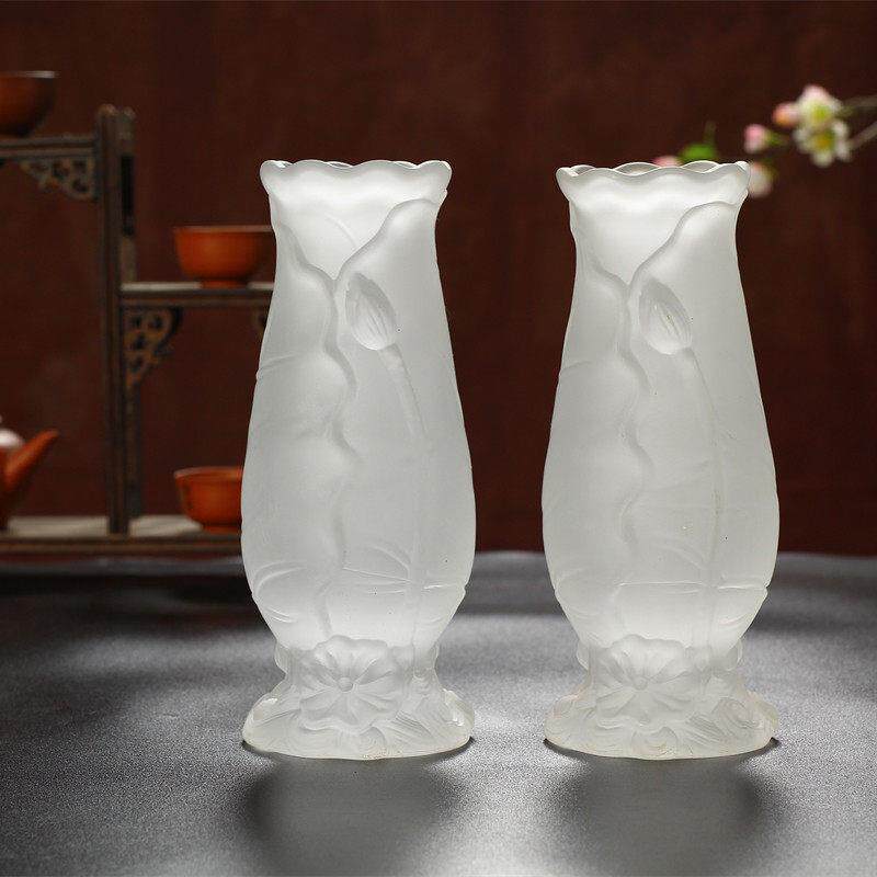 玻璃花瓶玻璃供品花瓶网瓶观音净化水瓶陶瓷供品佛瓶佛前莲瓶