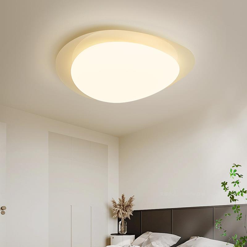 全光谱吸顶灯鹅卵石奶能油卧室风灯卧2025新款全屋智护眼主708儿