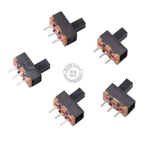 滑动拨动开关 SS12F17 柄G高3 4 5 6MM 1P2T 立式三脚两档 1000只