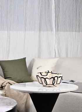 现代轻奢侘寂中古树脂手绘云朵客厅书房创意摆件样板间软装饰品