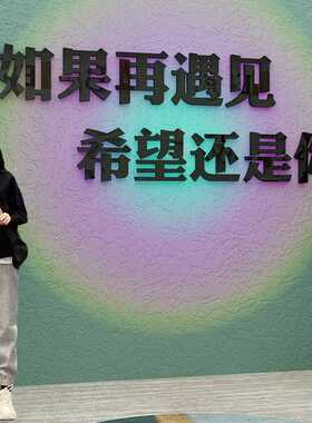 新款直销网红打卡拍照区遇见浪漫情话墙贴创意奶茶店墙壁装饰画如