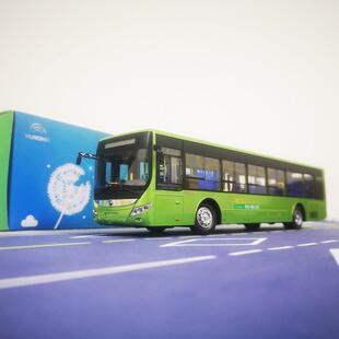 正品1:42宇通大客车模型 睿 控公交车ZK6125合金原厂车模号玩具带