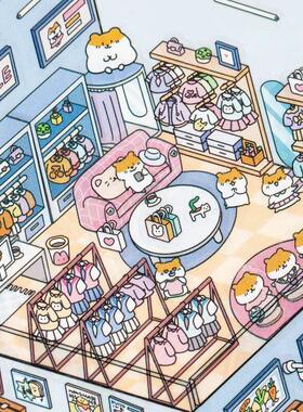 Plus Size Third-story Cabin Scene DIY Sticker Highly Playabl