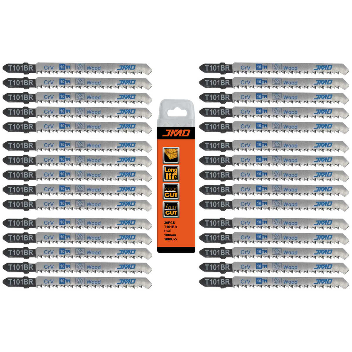 30pcs T101BR100mm10T曲线锯片电动锯木电动工具配件锯条曲线锯条