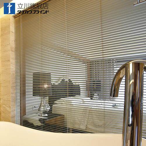 立川日式免打孔办公室厨房化妆室遮光防水腐百叶卷帘定制成品窗帘