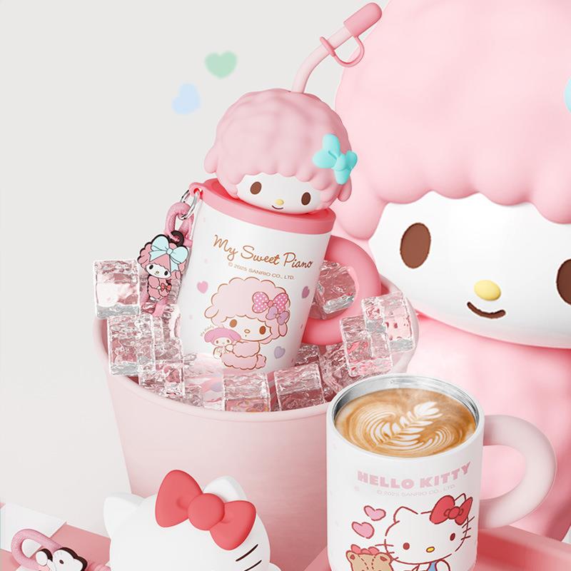 三丽鸥乐伊保温杯女生高颜值可爱保冷吸管杯情侣便捷迷你冰霸杯子