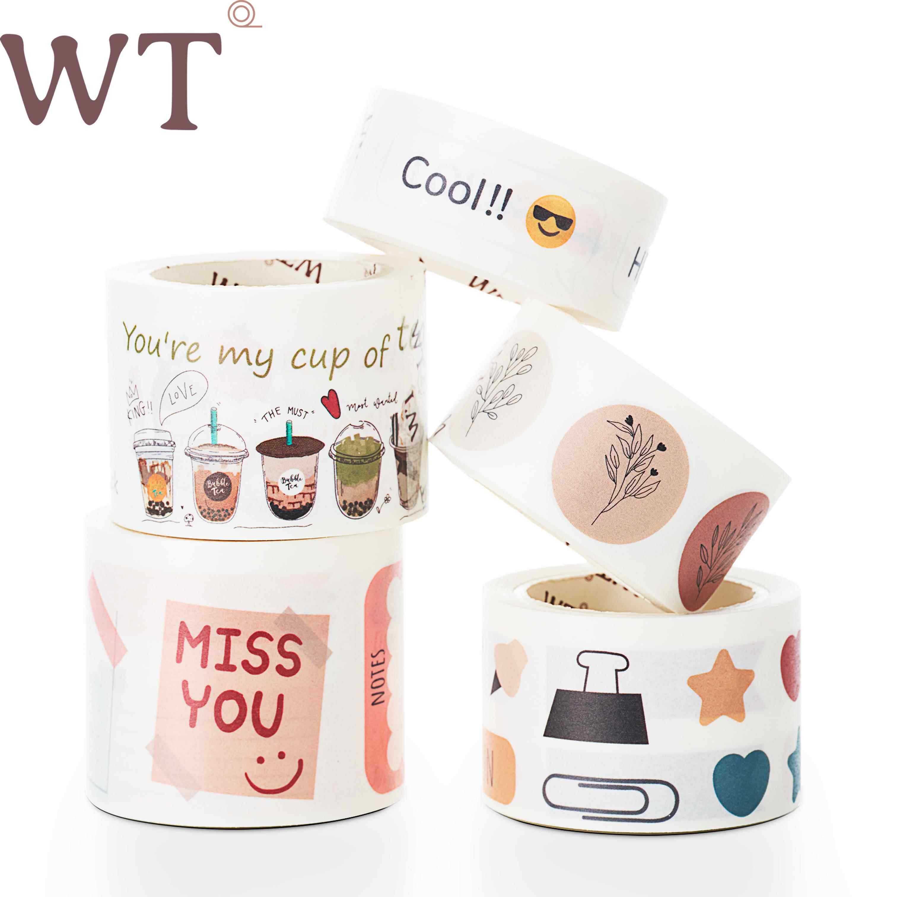 WT品牌原创Emoji日记模切线 线手账和纸胶带贴纸可撕装饰基础