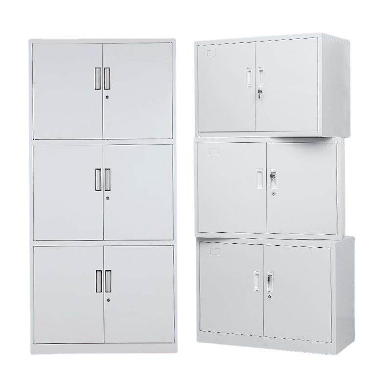 办公文件柜铁皮柜分三节员工资料档案凭证柜带锁整体三层隔板柜子
