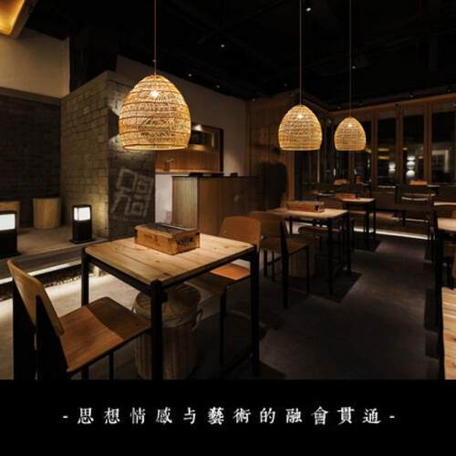 日吊灯餐厅榻榻米卧室书灯工程中式田房园民宿405DLE客厅藤艺式吊